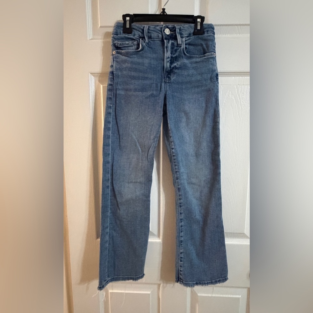 FRAME Le Crop Mini Boot Jeans Womens 26 Raw Hem Cropped Bootcut Premium Denim
